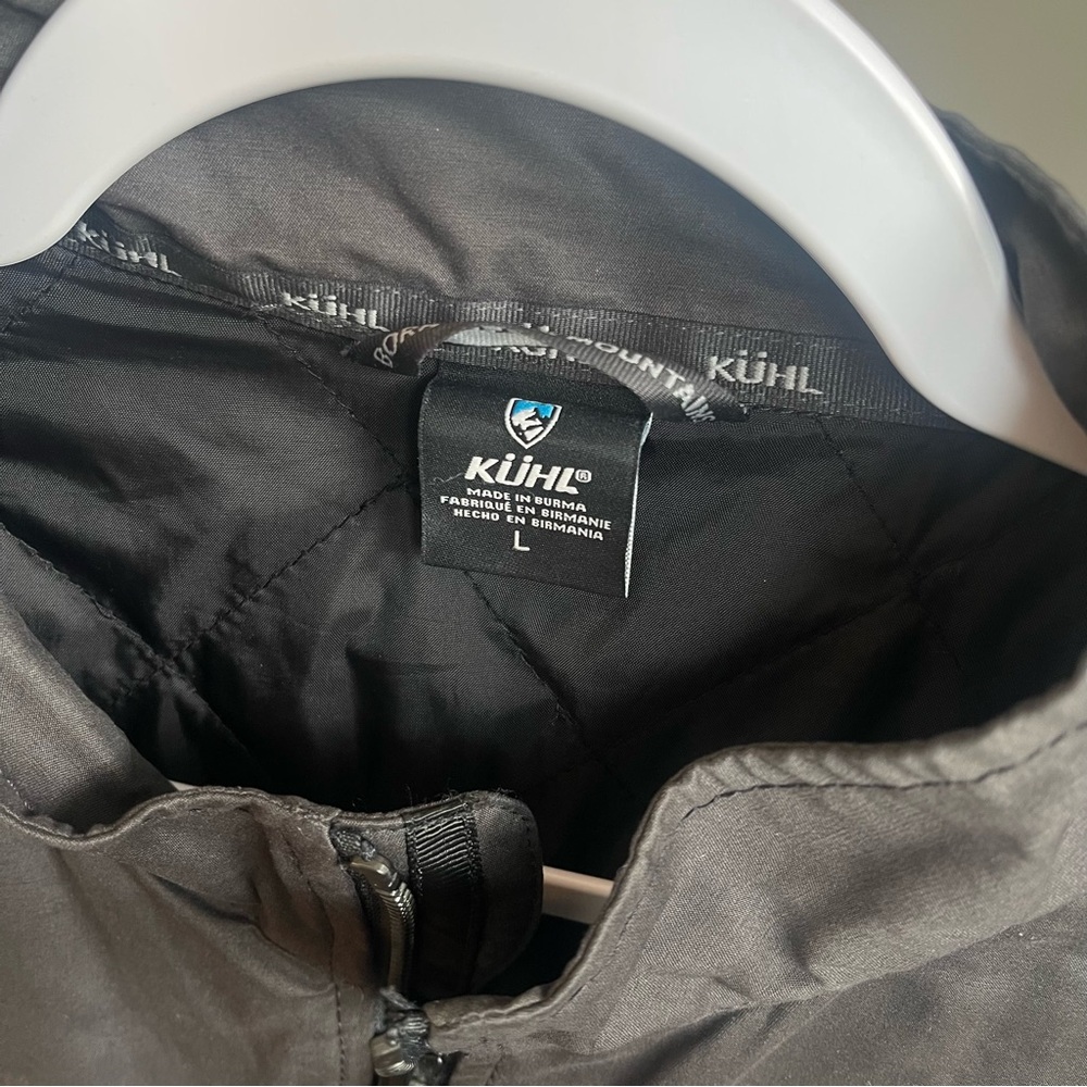 KUHL Kaffe Racer Jacket Charcoal Gray Quilted Full Zip Men L Outdoor Minimalist - Picture 3 of 12